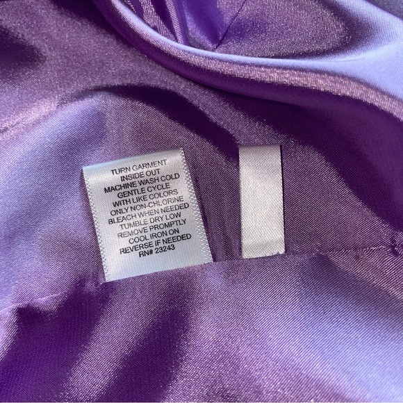 New York & Company Purple and Black Satin Lined Knee Length Dress - Picture 6 of 7